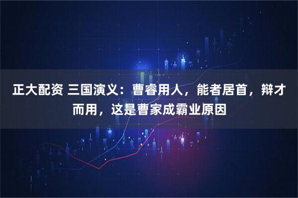 正大配资 三国演义：曹睿用人，能者居首，辩才而用，这是曹家成霸业原因
